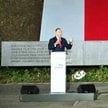 Prezydent przemawia przed Pomnikiem Obrońców Wybrzeża na Westerplatte