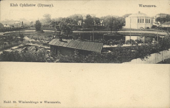 Tor, szeroki na 6 metrów, liczył 383 metry długości. Zdjęcie na pocztówce 1900 roku