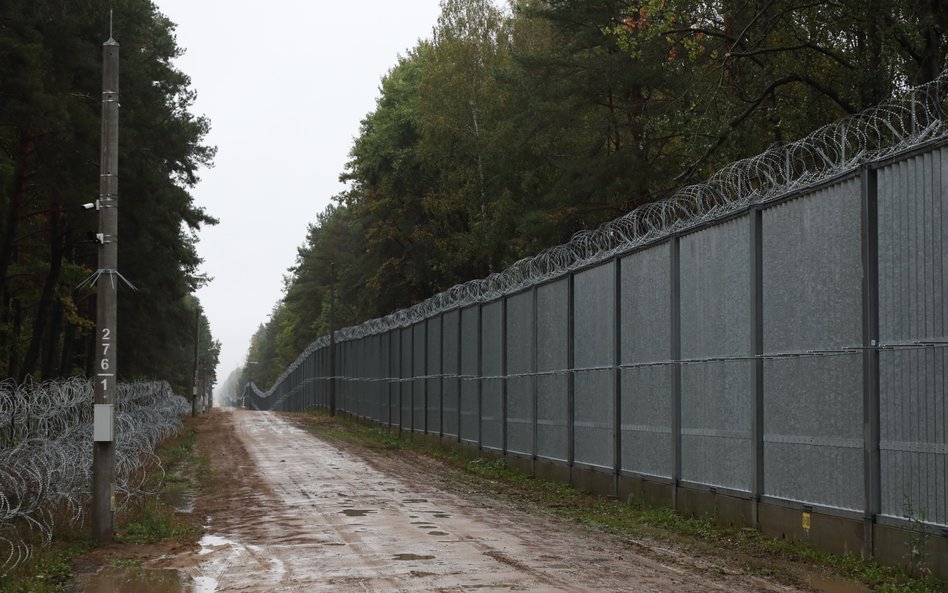 Zapora na granicy Polski z Białorusią