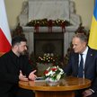 Prezydent Ukrainy Wołodymyr Zełenski premier Donald Tusk podczas spotkania w Kancelarii Prezesa Rady