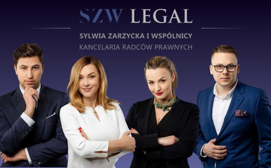 Zespół kancelarii SZW Legal. Od lewej: Krzysztof Żołyński, Sylwia Zarzycka, Katarzyna Jurewicz-Kupeć