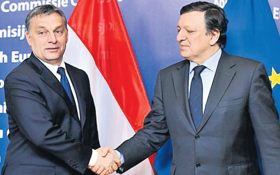 Viktor Orban i Jose Manuel Barosso w Brukseli (styczeń 2012 r.)