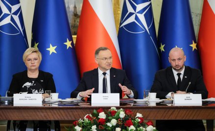 Prezydent Andrzej Duda na posiedzeniu Rady Bezpieczeństwa Narodowego w Pałacu Prezydenckim