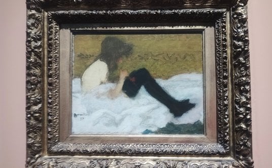 Pierre Bonnard „Dziewczyna w czarnych pończochach” 1893