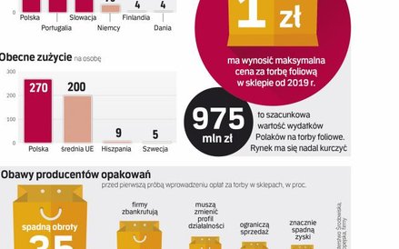 Opłaty za torby foliowe Sklepy wprowadzają od kilku lat
