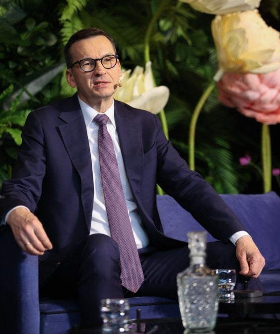 Były premier Mateusz Morawiecki podczas sesji „EEC Talks. Z politykami o gospodarce” w drugim dniu E