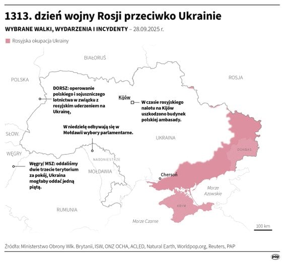 Tak wyglądała sytuacja na froncie w 1313 dniu wojny