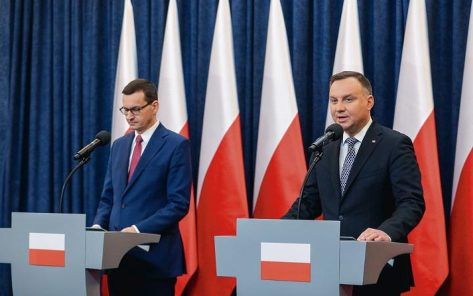 Premier Mateusz Morawiecki i prezydent Andrzej Duda.