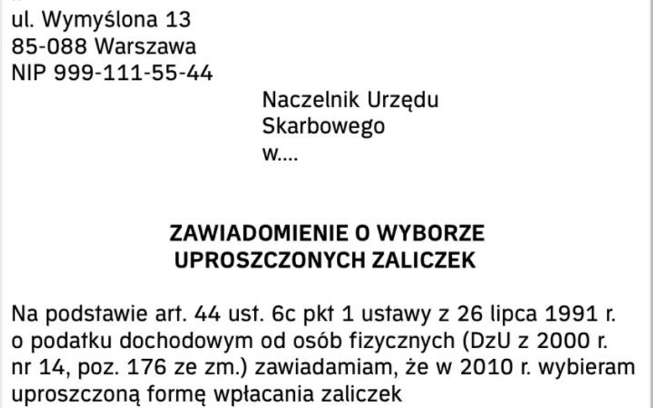 Zaliczki można płacić rzadziej lub w stałej kwocie