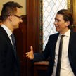 Węgierski MSZ Peter Szijjarto i kanclerz Austrii Sebastian Kurz