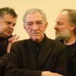 Krzysztof Globisz, Jerzy Trela i Roman Gancarczyk podczas prób w „Zrzędności i przekorze”
