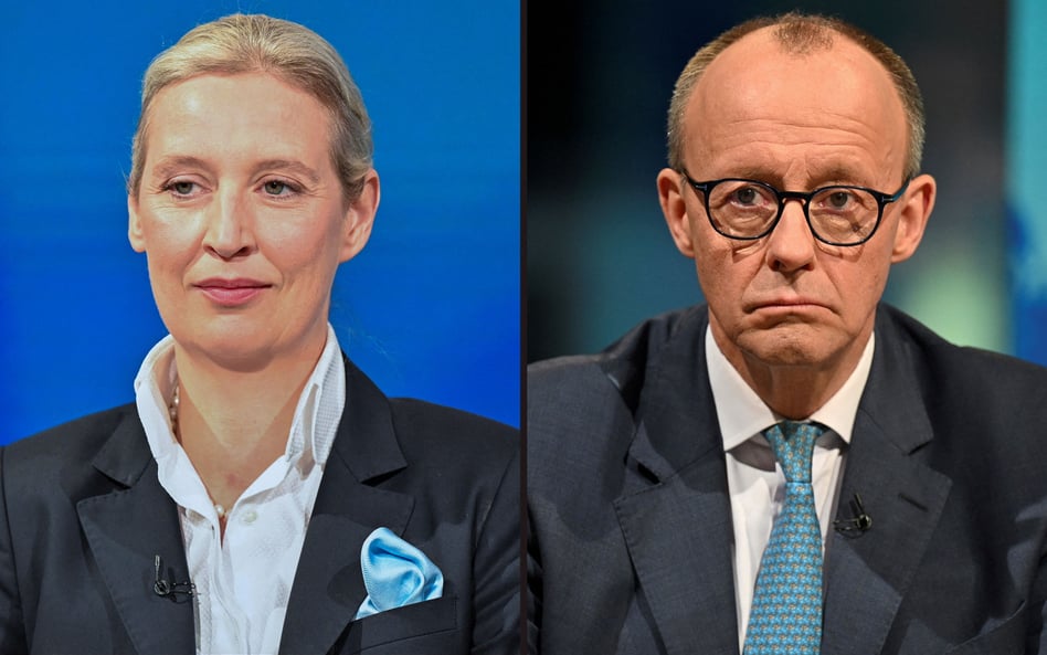 Alice Weidel, liderka AfD i Friedrich Merz