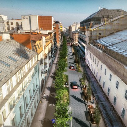 Wizualizacja ulicy Okrzei po przebudowie