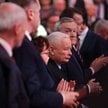 Prezes PiS Jarosław Kaczyński (C) podczas wystąpienia programowego w trakcie konwencji programowej P