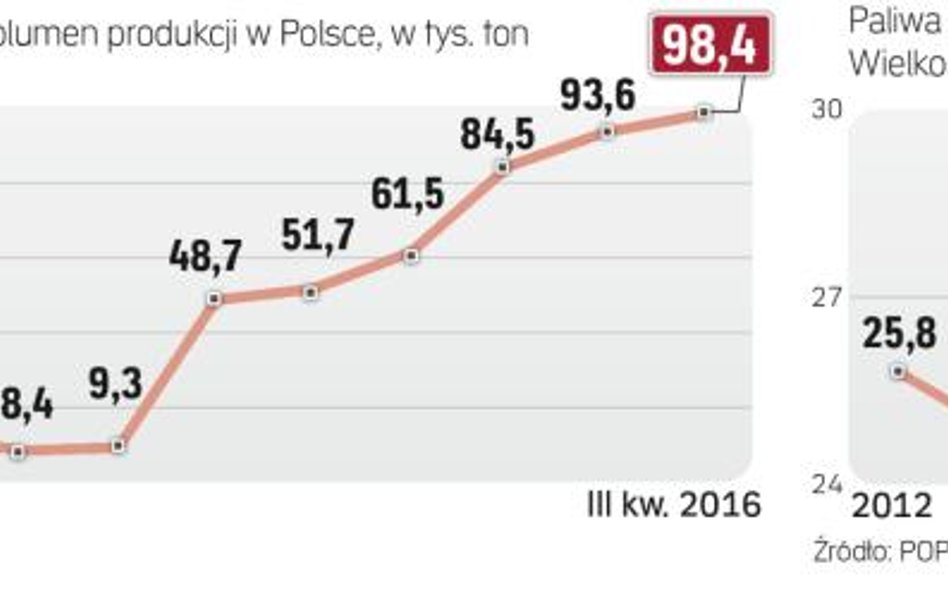 W ostatnich kwartałach w naszym kraju znacząco rosła produkcja biopaliw