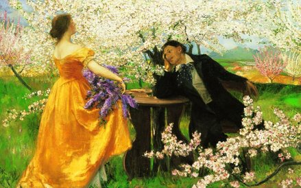 István Csók (1865–1961), Przebudzenie wiosny, 1900, olej, płótno, Kolekcja Gábora Kovácsa