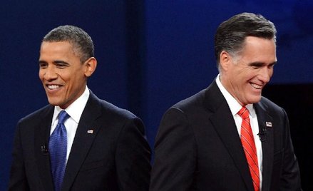 Tym razem Romney(z prawej) uśmiechał się częściej od Obamy