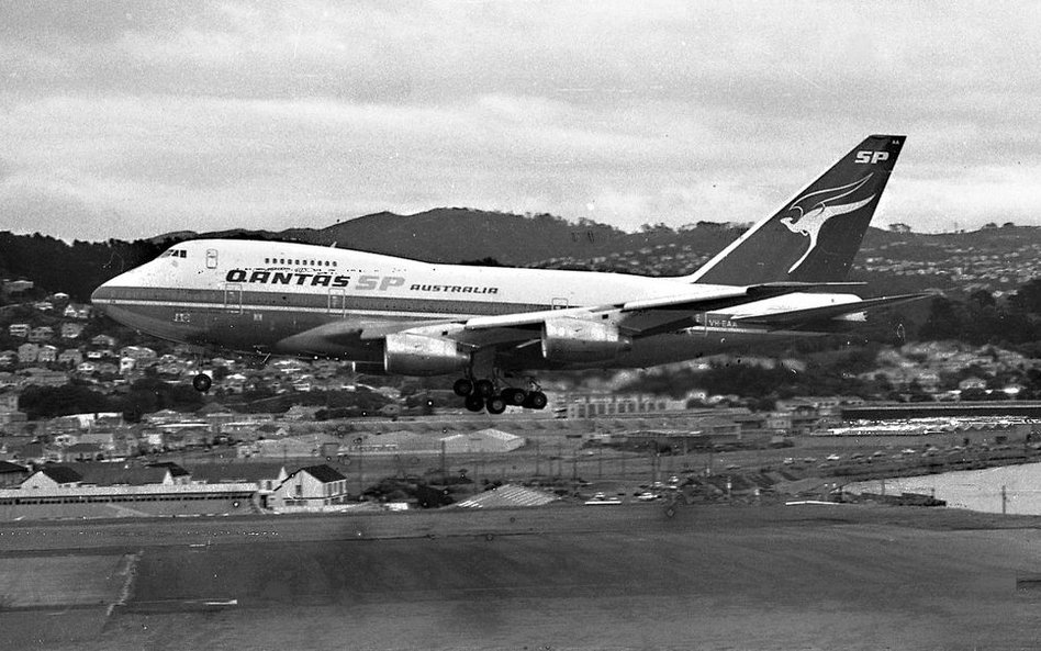 Boeing 747-SP38 w Wellington w Nowej Zelandii w 1981 roku.