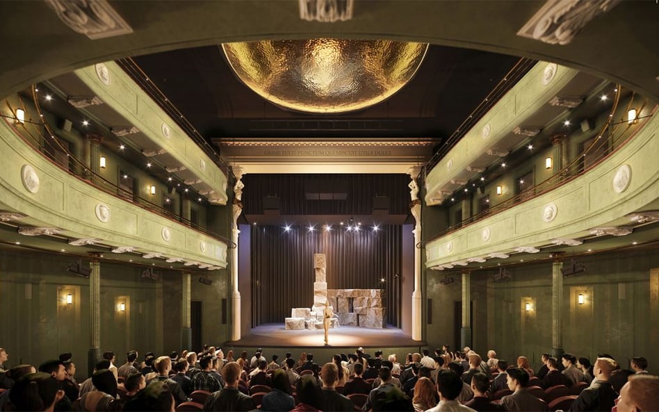 Sala Teatru im. Żeromskiego w Kielcach. Wizualizacja stanu po przebudowie.