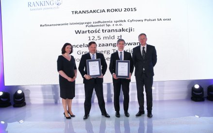 Kancelaria Greenberg Traurig i kancelaria Norton Rose Fulbright - nagrodzone w kategorii transakcja 