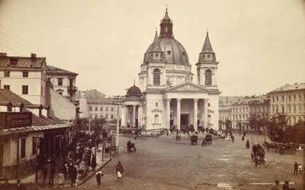 Konrad Brandel. Plac Trzech Krzyży z kościołem św. Aleksandra, ok. 1895. Muzeum Narodowe w Warszawie