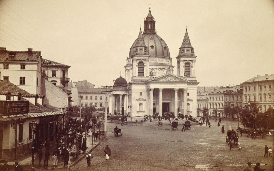 Konrad Brandel. Plac Trzech Krzyży z kościołem św. Aleksandra, ok. 1895. Muzeum Narodowe w Warszawie