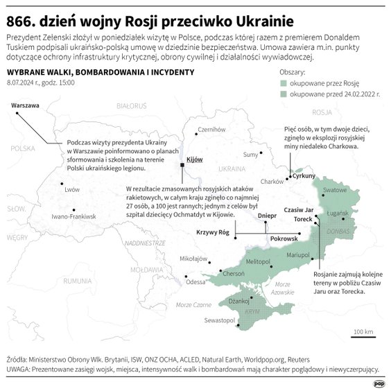Tak wyglądała sytuacja na froncie w 866 dniu wojny