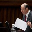 Minister finansów Jacek Rostowski przekazuje w Sejmie informacje dotyczące budżetu