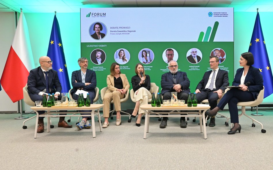 Uczestnicy debaty „Energia dla klimatu – doradztwo energetyczne wsparciem dla samorządów w zielonej 