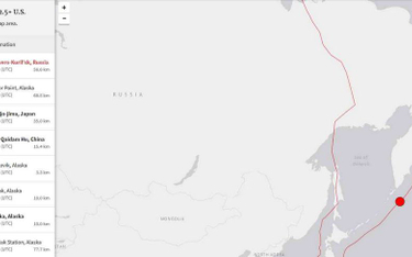 Bardzo silne trzęsienie ziemi u wybrzeża Rosji