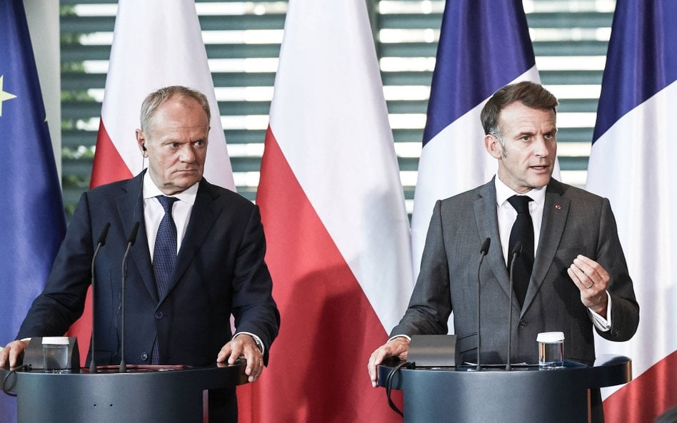 Donald Tusk i Emmanuel Macron