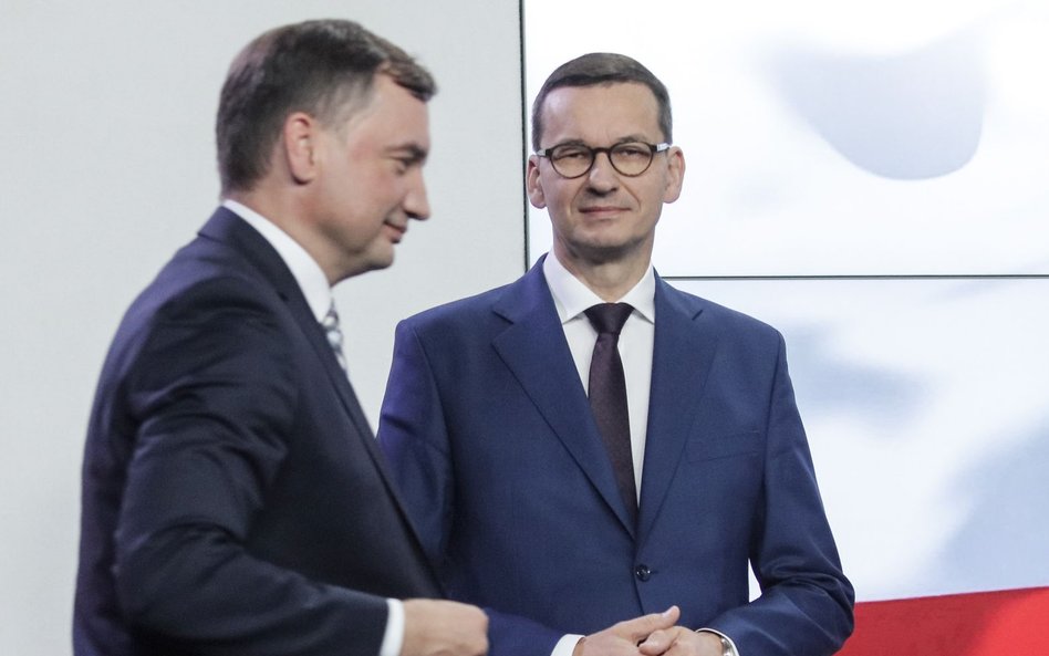 Minister sprawiedliwości Zbigniew Ziobro i premier Mateusz Morawiecki