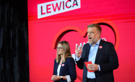 Współprzewodniczący Partii Razem Adrian Zandberg oraz posłanka Lewicy Magdalena Biejat