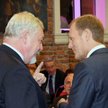 Prezydent Krakowa Jacek Majchrowski i premier Donald Tusk