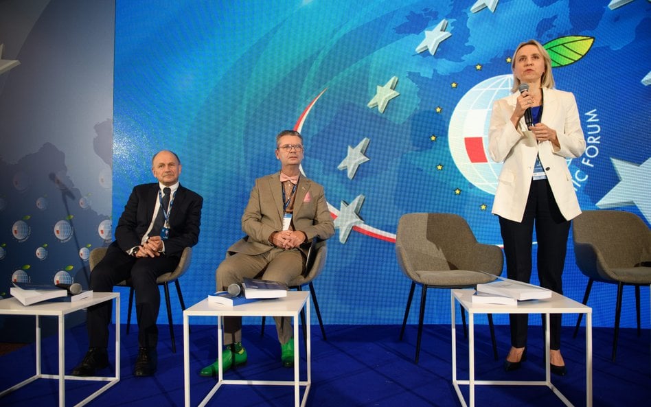 Participants in the presentation of the report and the accompanying debate (left to right): Zygmunt 