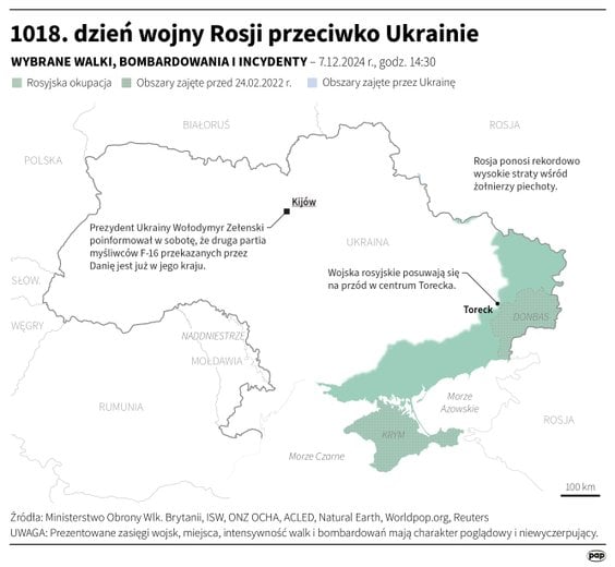 Tak wyglądała sytuacja na froncie w 1018 dniu wojny