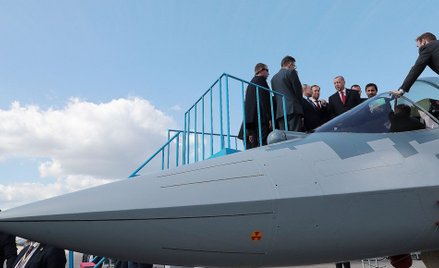 Erdogan oglądający Su-57 z Putinem w Moskwie