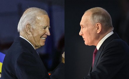 Joe Biden i Władimir Putin w czasie swoich wtorkowych przemówień