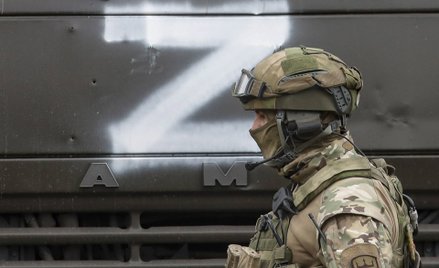 Symbol "Z" na rosyjskim pojeździe wojskowym