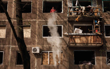 Budynek w Kramatorsku zniszczony w wyniku rosyjskich ataków
