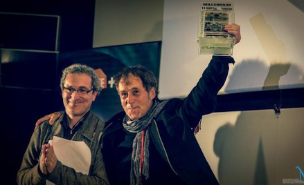 Artur Liebhart dyrektor Planete+ Doc Film Festival i Hubert Sauper reżyser "Jesteśmy waszymi przyjac