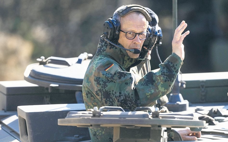 Friedrich Merz, kanclerz Niemiec, chce, by przemysł zbrojeniowy stał się kołem zamachowym dla gospod