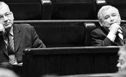 Ludwik Dorn i Jarosław Kaczyński w listopadzie 2007 r. jerzy dudek