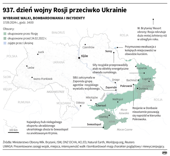Tak wyglądała sytuacja na Ukrainie w 937 dniu wojny