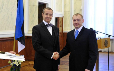 Prezydent Estonii Toomas Hedrik i oficer estońskiej służby bezpieczeństwa Eston Kohver