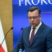 Rzecznik Prokuratury Krajowej Przemysław Nowak na konferencji prasowej w siedzibie Prokuratury przy 