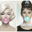 Prace Michaela Moebiusa zatytułowane „Marilyn Monroe Bubblegum” i „Audrey Hepburn Bubblegum”.
