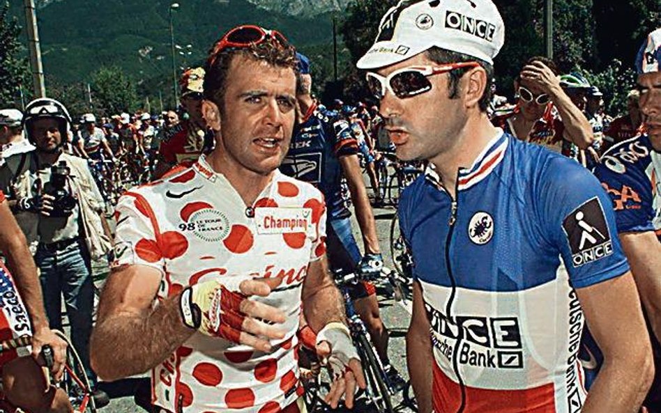 Laurent Jalabert (z prawej) jako wódz strajku w TdF 1998