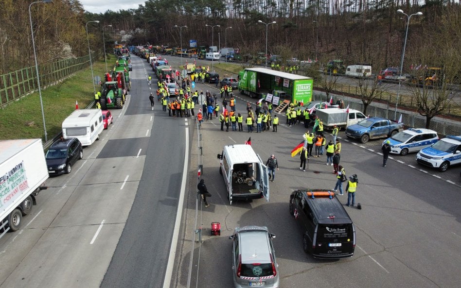 Protest rolników na granicy w Świecku