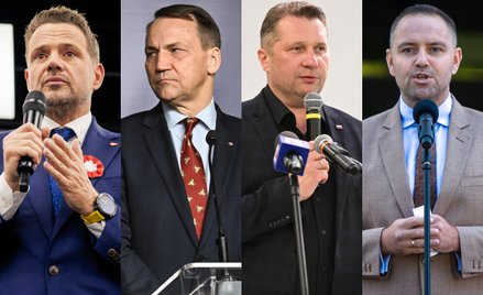 Rafał Trzaskowski, Radosław Sikorski, Przemysław Czarnek i Karol Nawrocki